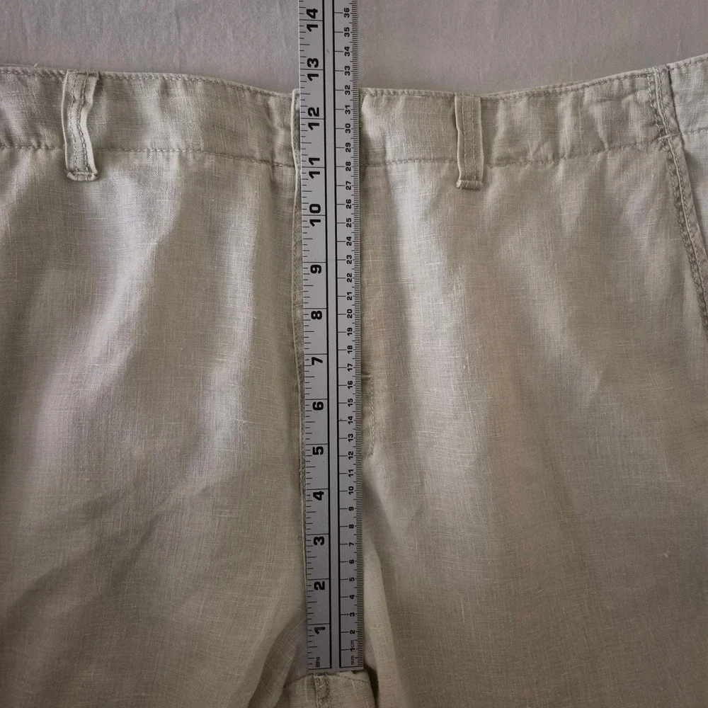 Tommy Bahama Relax Mens 38x32 Beige 100% Linen Straight Leg Pants Khaki Trousers